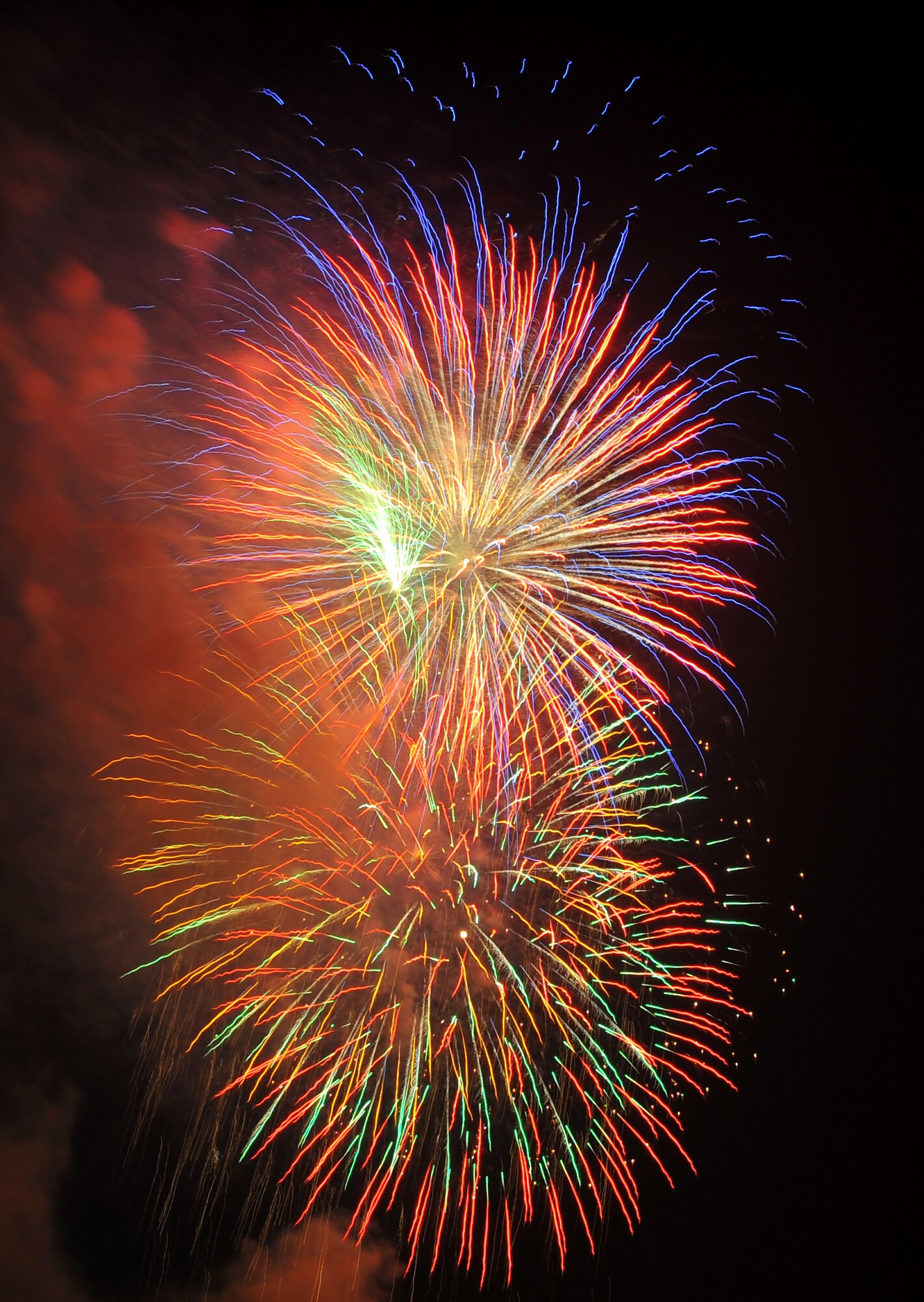 SPANGDAHLEM AIR BASE, Germany – Fireworks explode in the sky for Super Saber Appreciation Day here July 4. Service members, civilians and their families celebrated Independence Day by attending a fireworks show. (U.S Air Force photo/Airman 1st Class Dillon Davis)