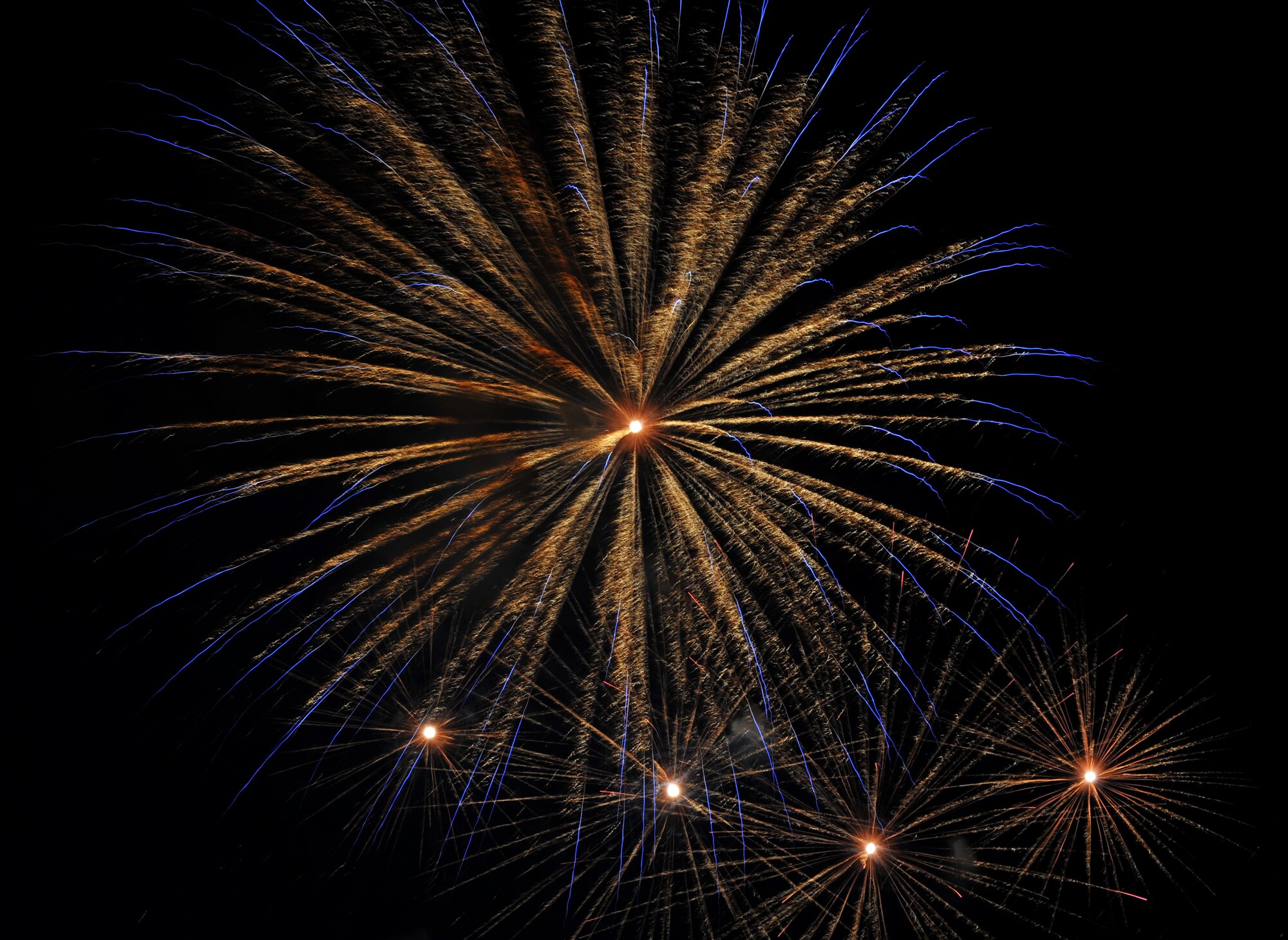 SPANGDAHLEM AIR BASE, Germany – Fireworks explode in the sky for Super Saber Appreciation Day here July 4. Service members, civilians and their families celebrated Independence Day by attending a fireworks show. (U.S Air Force photo/Airman 1st Class Dillon Davis)