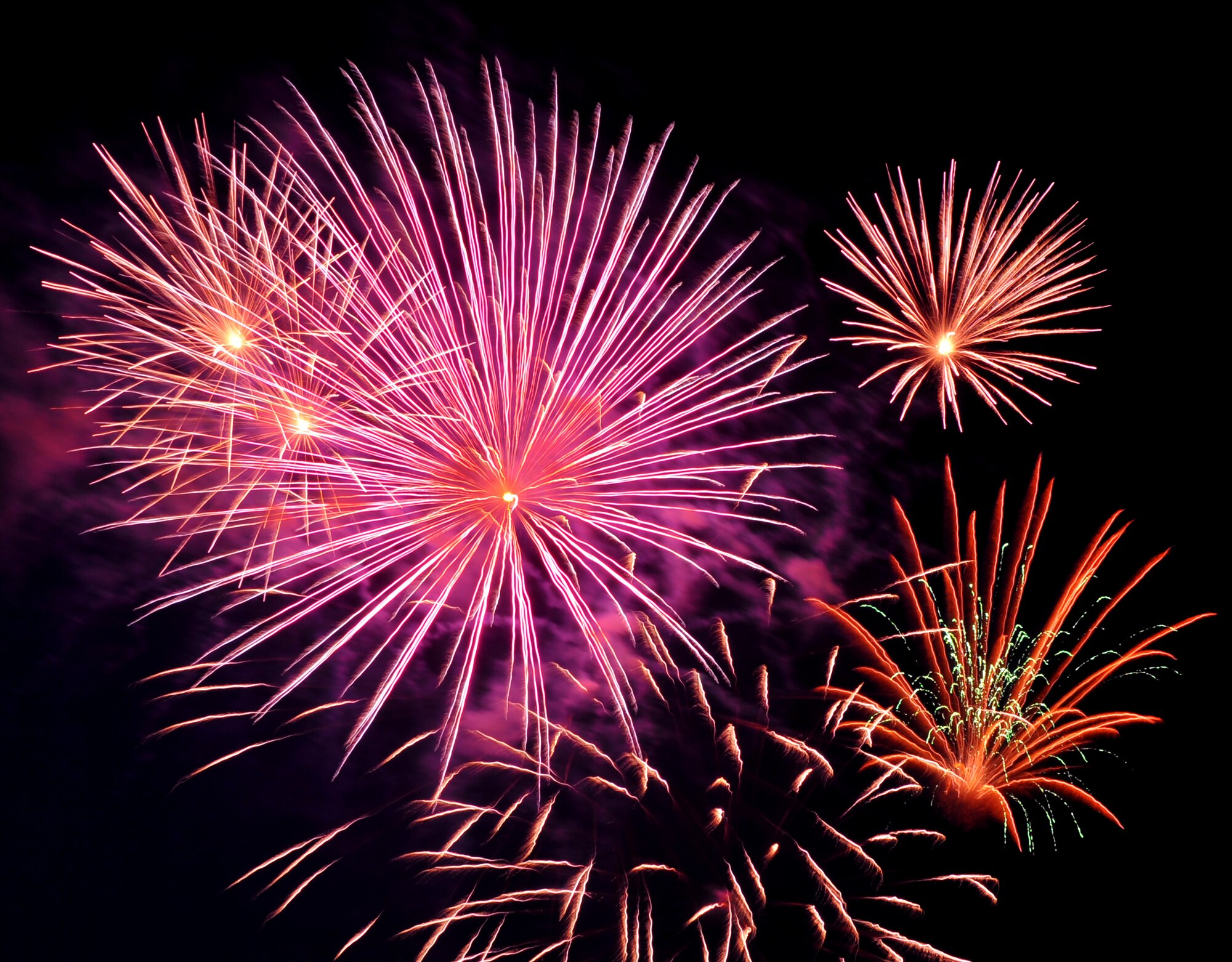 SPANGDAHLEM AIR BASE, Germany – Fireworks explode in the sky for Super Saber Appreciation Day here July 4. Service members, civilians and their families celebrated Independence Day by attending a fireworks show. (U.S Air Force photo/Airman 1st Class Dillon Davis)