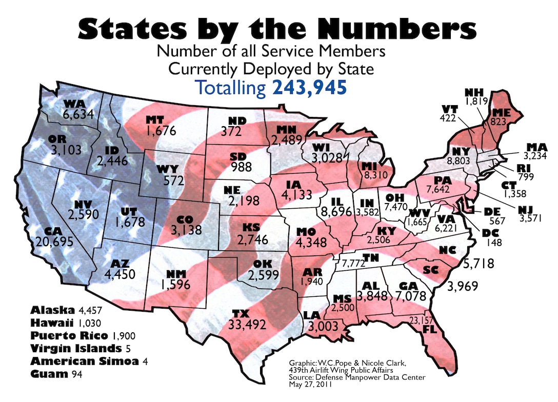 Numbered United States Map