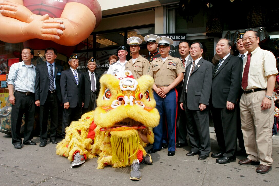 Marines with Recruiting Station New York and members of the Chinese community celebrated the grand opening of Permanent Contact Station Chinatown July 6 in New York City.