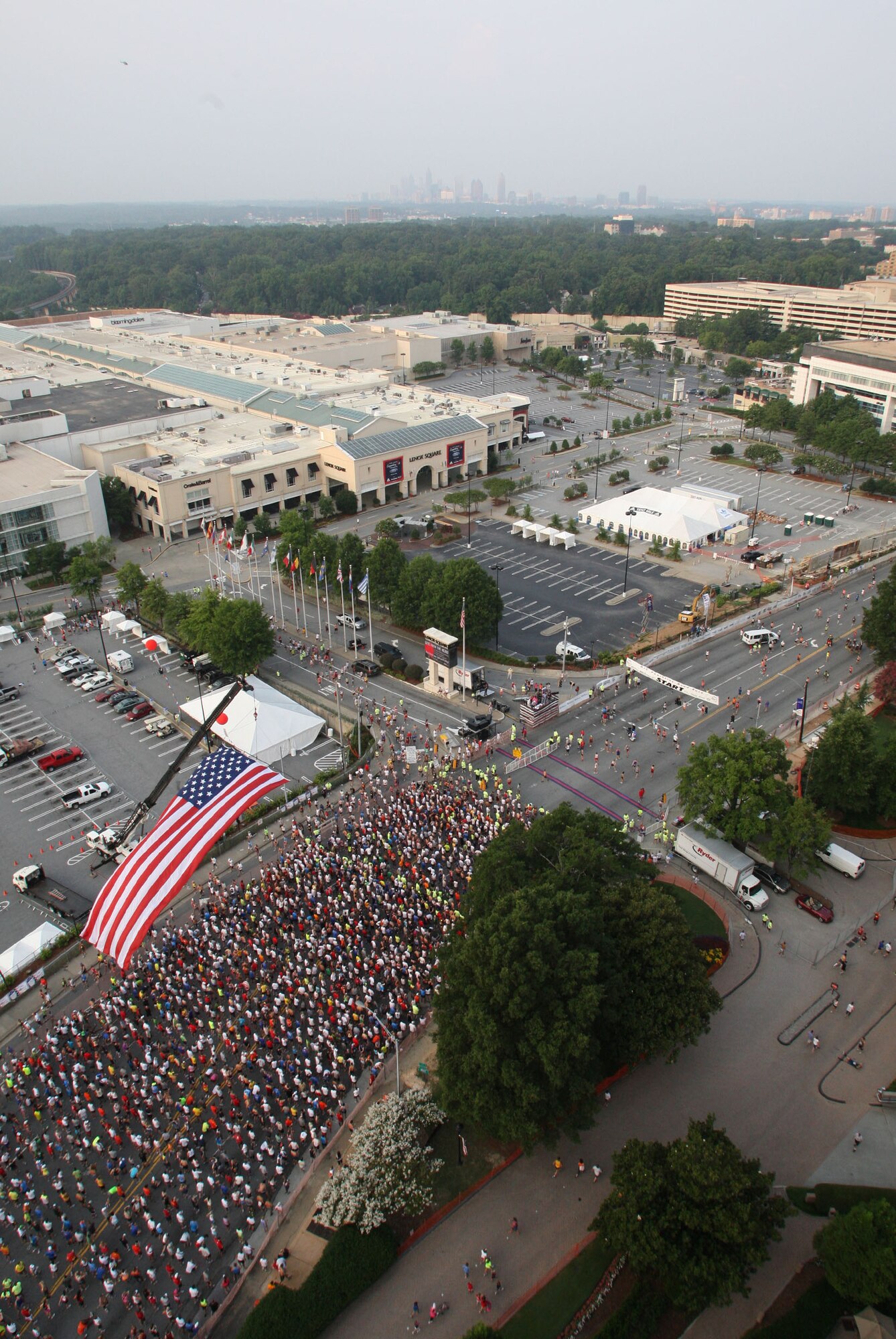 Dobbins reservists were among the thousands of participants in the Annual Peachtree 10k Road Race held in Atlanta, Ga., July 4, 2011. (U.S. Air Force Photo/Don Peek)