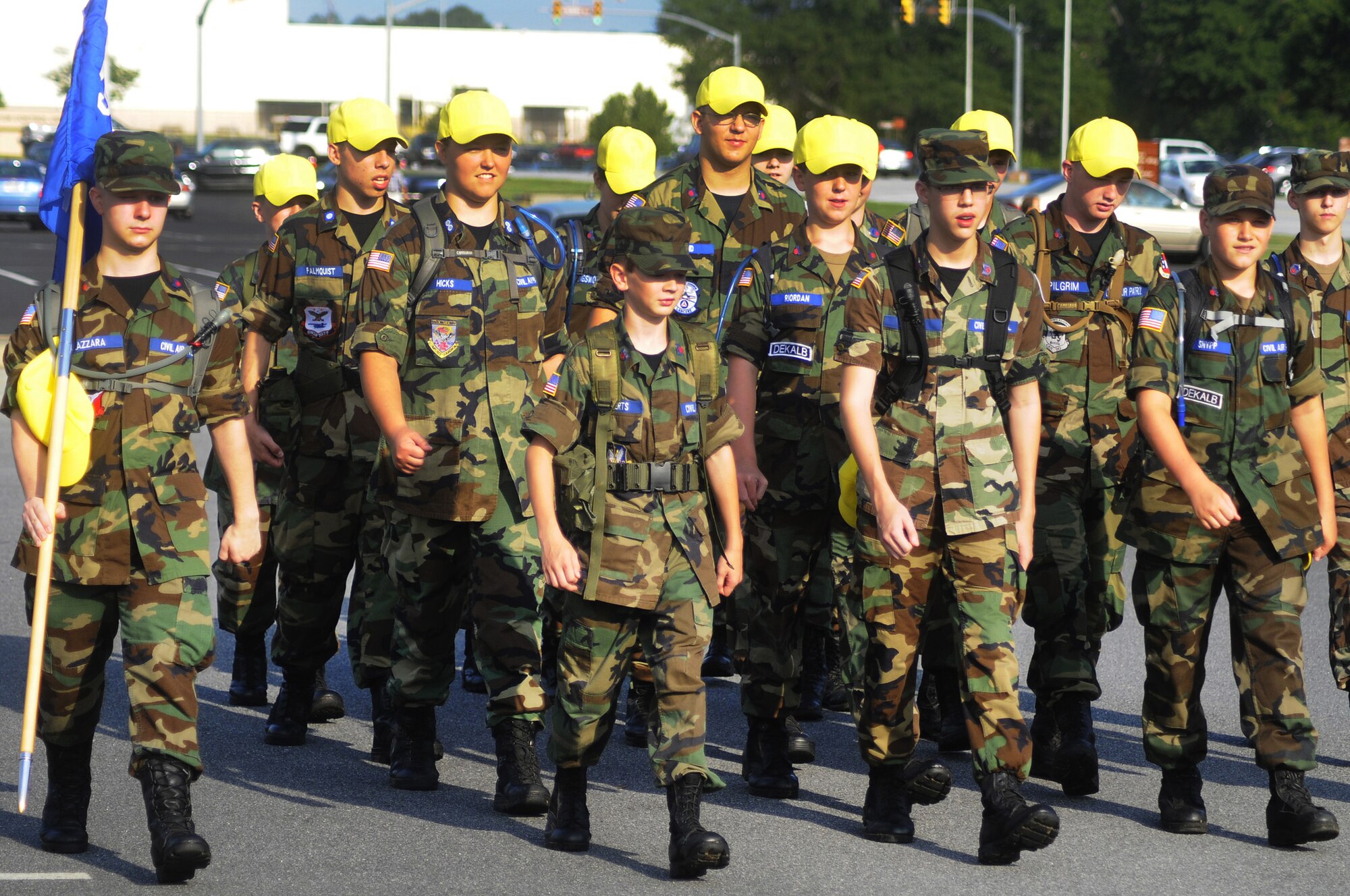 Youth in the Civil Air Patrol participate in drill practice June 29. U. S. Air Force photo by Sue Sapp