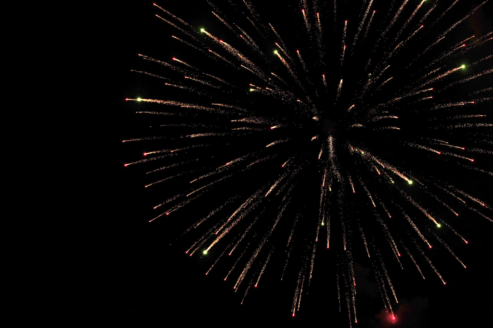 SHAW AIR FORCE BASE, S.C.-- Fireworks go off during the Jammin' July 4th event at Dillion Park. The celebration allows the Sumter community and  Team Shaw to come together annually for food, fun and a fireworks show. Shaw helps sponsor the event every year to give back to the community for the support throughout the year. (U.S. Air Force photo by Airman 1st Class Ashley Gardner/ Released)