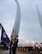 The U.S. Air Force Honor Guard colors guard presents the colors during the USAF Band’s Independence Day performance at the Air Force Memorial, Arlington, Va., July 4, 2011. Following the presentation, The U.S. Air Force Band performed for the 400 spectators awaiting the Washington D.C. fireworks display. (U.S. Air Force photo by Staff Sgt. Christopher Ruano)