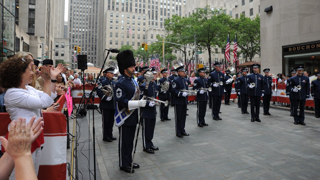 The audience applauds for The U.S. Air Force Bands performance on NBC’s Today Show at Rockefeller Center July 4 in New York.  The live broadcast displayed The USAF Band’s many missions, one being to positively impact the global community on behalf of the U.S. Air Force and the United States of America. (U.S. Air Force photo by Staff Sgt. Christopher Ruano)