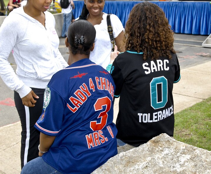 KUNSAN AIR BASE, Republic of Korea -- The wear of individual unit jerseys is a long-standing tradition at the Wolf Pack. These jerseys are typically worn at wing-wide events such as the “Fourth on the First” celebration here July 1. (U.S. Air Force photo/Senior Airman Benjamin Stratton)