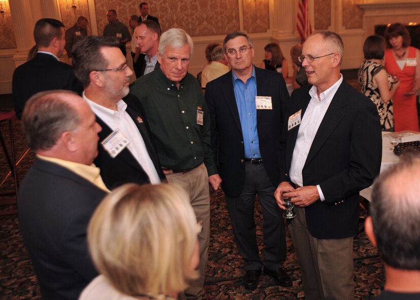 Lt. Gen. Robert R. Allardice, Commander, 18th Air Force commander, speaks to civic leaders at the Civic Leader Social at the Spokane Club for Heavy Hors D’oeuvres, Spokane, Wash., June, 30. During General Allardice’s visit he toured the facilities and met the Airmen. (U.S. Air Force photo/Staff. Sgt. Michael Means)