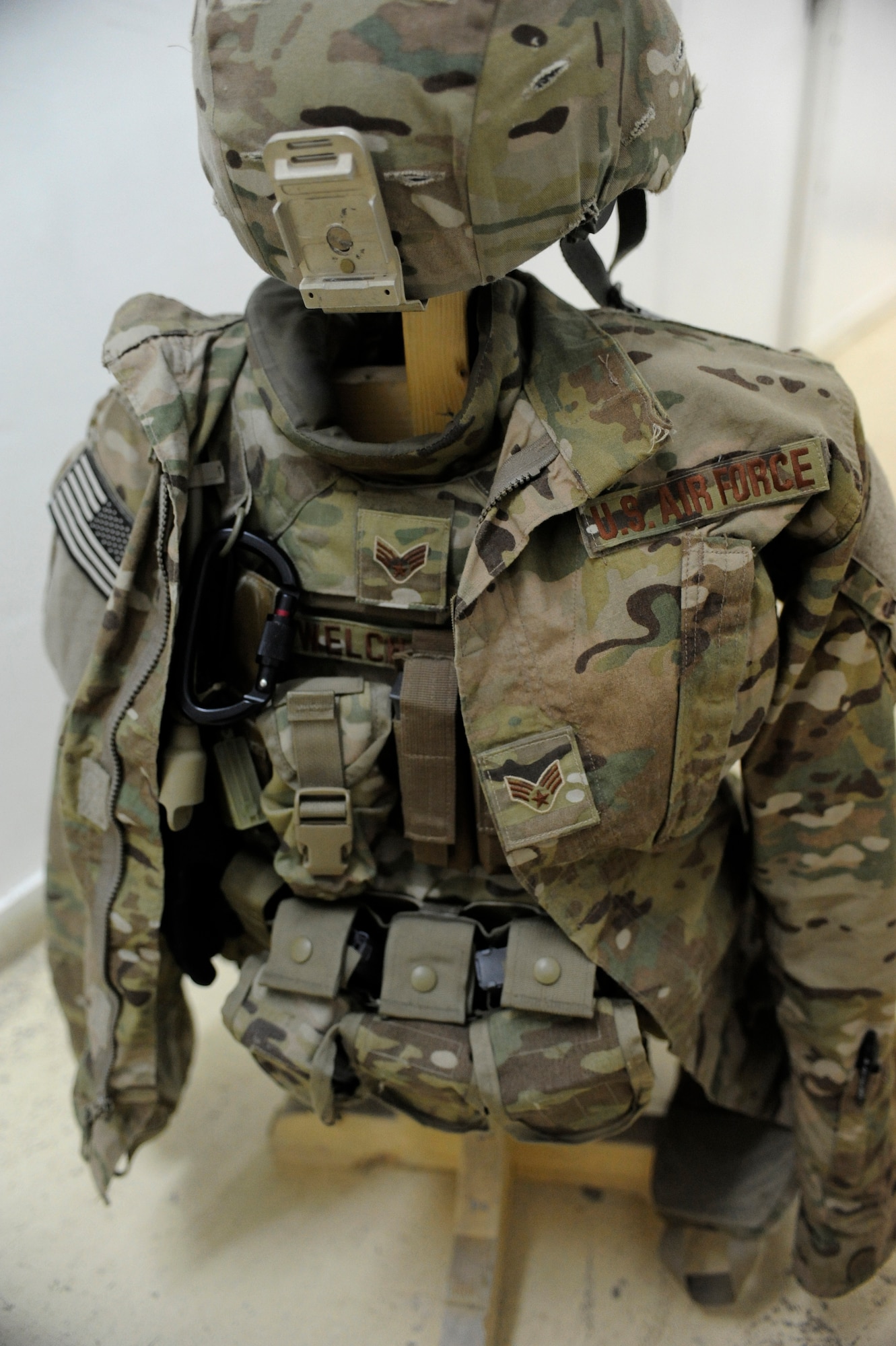 The Operation Enduring Freedom Camouflage Pattern, or OCP, uniform, also known as the "multi-cam," is the Air Force-designated uniform for Airmen performing "outside the wire" missions in Afghanistan.  More than 180 joint expeditionary tasking Airmen assigned to provincial reconstruction teams became the first Air Force personnel to receive the Joint Service Solution Uniform.  (U.S. Air Force photo/Senior Airman Sandra Welch)
