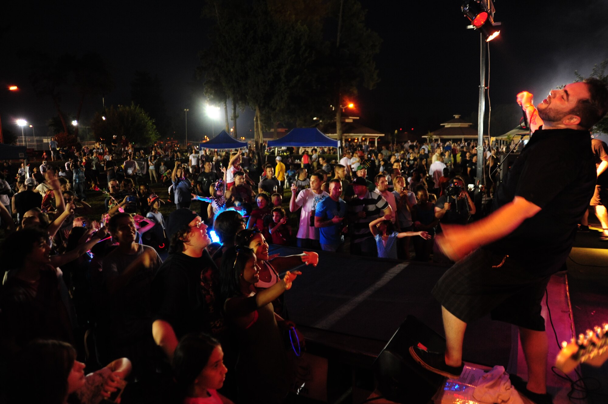 Hard-rock band Matthew JC and the AllStars play onstage during the Independence Day celebration July 2, 2011, at Arkadas Park, Incirlik Air Base, Turkey. Team Incirlik celebrated Independence Day with various activities, food and live entertainment. (U.S. Air Force photo by Senior Airman Anthony Sanchelli/Released)

