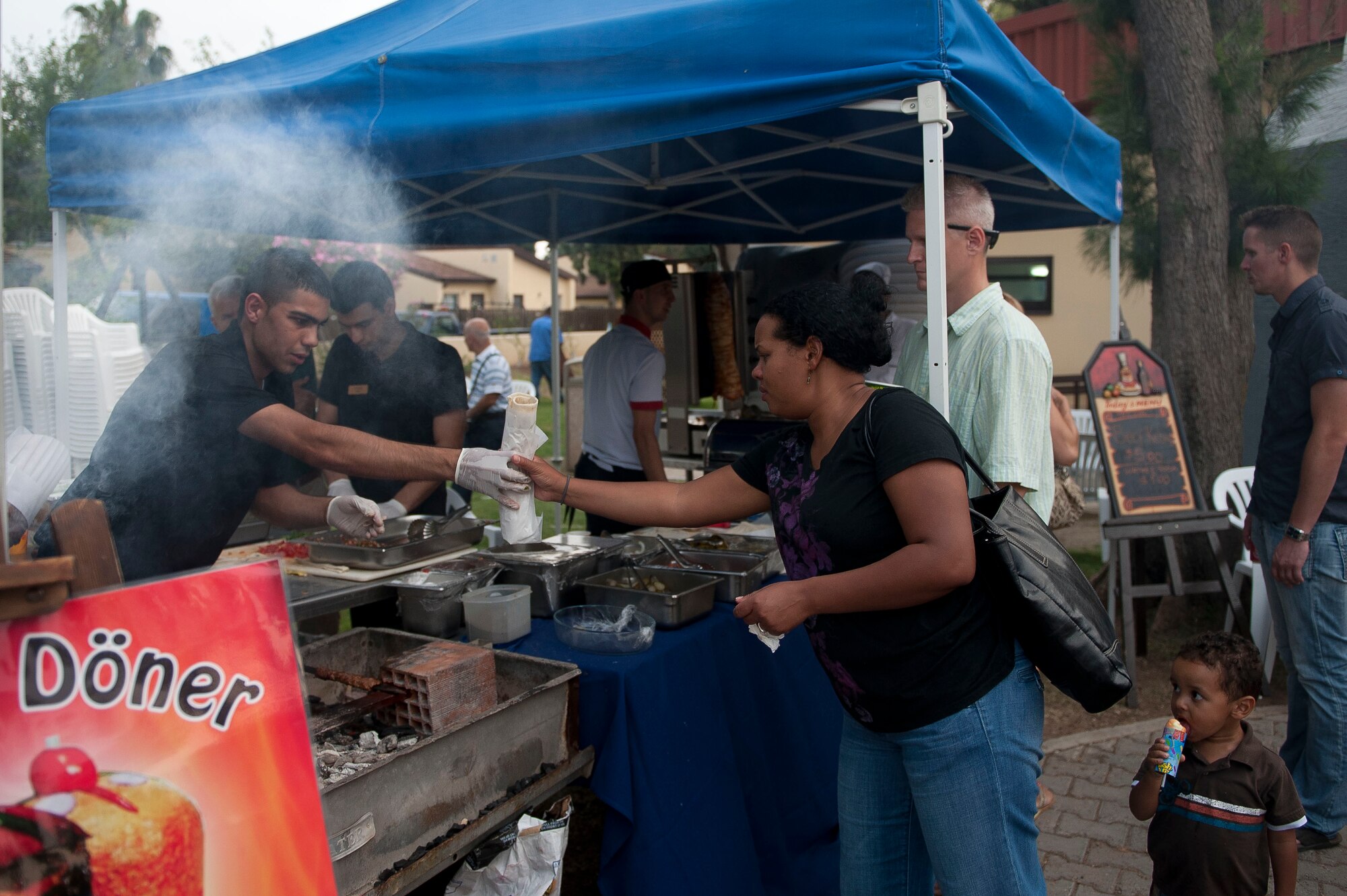 Members of Team Incirlik attend an Independence Day celebration July 2, 2011, at Arkadas Park, Incirlik Air Base, Turkey. The activities included competitions, food and live entertainment. (U.S. Air Force photo by Tech. Sgt. Michael B. Keller/Released)