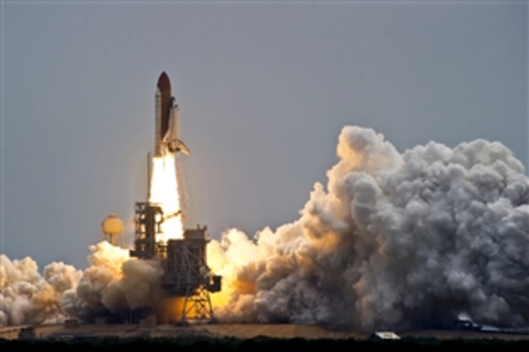 Space Shuttle Atlantis, NASA's final space shuttle mission, lifts off from Kennedy Space Center in Cape Canaveral, Fla., July 8, 2011.