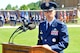 Lt. Col. Kenneth A. Marentette, U.S. Air Force Honor Guard commander, provides remarks to the audience durning the  change of command ceremony July 12,  on the on the ceremonial lawn  at Joint Base Anacostia-Bolling, D.C. Marentette assumed command from Lt. Col. Raymond Powell. The ceremony was hosted by Col. Gina M. Humble, 11th Operations Group commander. (U.S. Air Force photo by Senior Airman Steele C. G. Britton)
