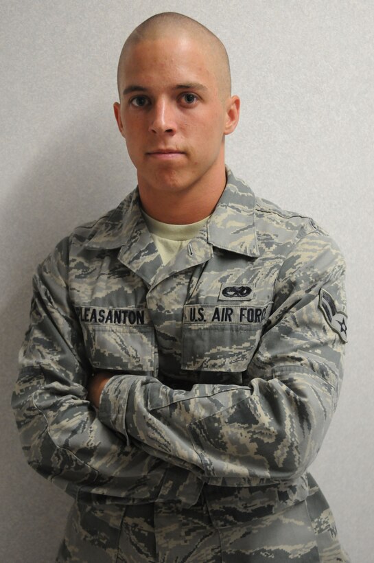 Airman 1st Class Robert Pleasanton comes to the 512th Airlift Wing as a crew chief for the 512th Maintenance Squadron. The Frankford, Del., native enlisted in the Air Force Reserve to take advantage of the career opportunities and education benefits. Pleasanton enjoys skating and surfing in his spare time. (U.S. Air Force photo by Senior Airman Tanisha Brown/Released)