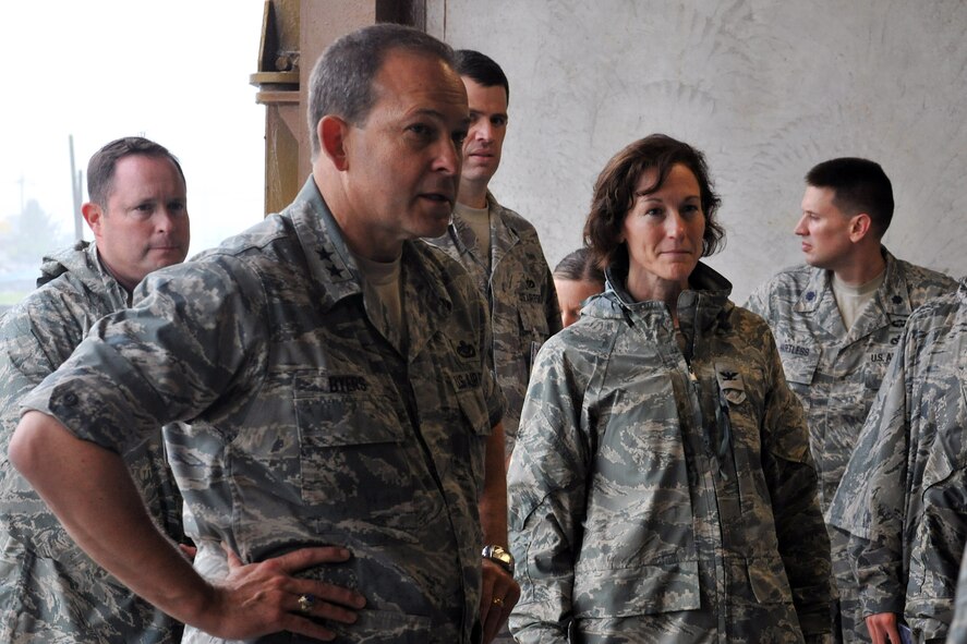 KUNSAN AIR BASE, Republic of Korea --Maj. Gen. Timothy Byers, Air Force Civil Engineer, Headquarters U.S. Air Force, takes a tour of the munitions storage facility with 8th Mission Support Group leadership here July 10. Byers is responsible for installation support functions at 166 Air Force bases worldwide with an annual budget of more than $12 billion. (U.S. Air Force photo/Senior Airman Brittany Y. Bateman