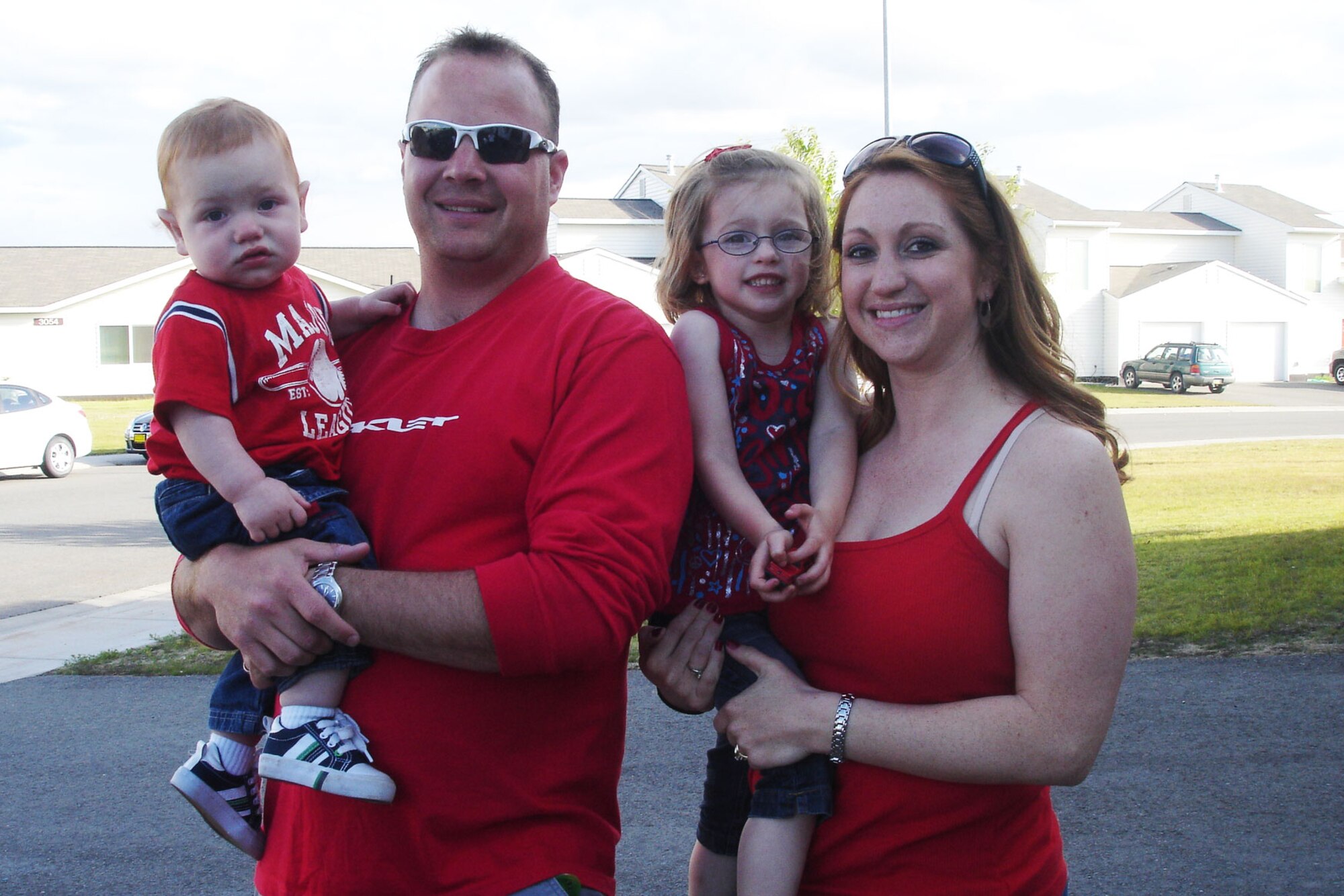 Coast Guard Petty Offi cer 1st Class Michael McCandless, his son Chase, wife Gina, and daughter Jordyn enjoyed some good food, friends, freedom and marshmallow baseball on the Fourth. (Photo courtesy of Arctic Warrior readers)