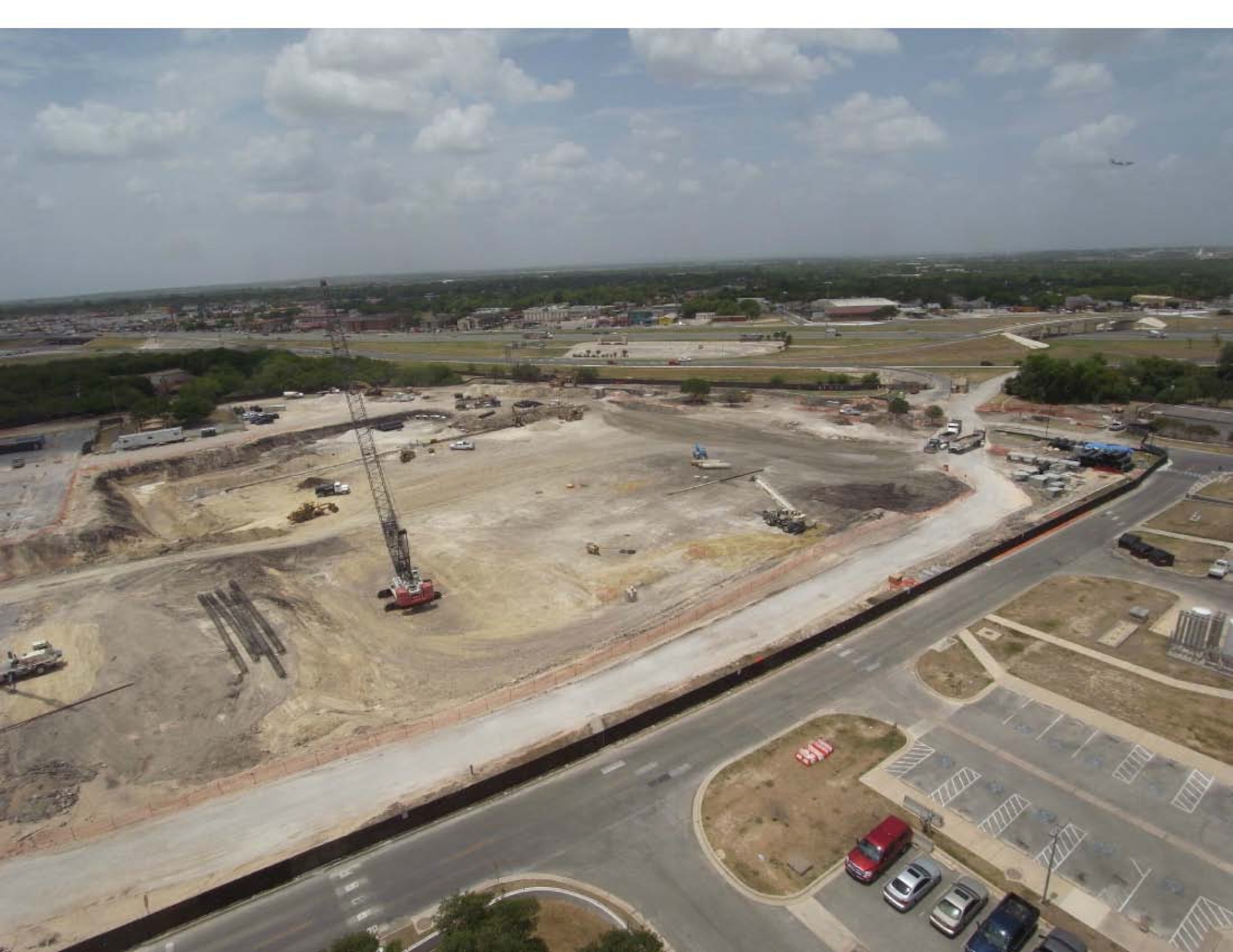 Current construction progress as of  July 1, 2011 on the new two-level, 1,028-car parking garage, located in front of Wilford Hall Medical Center's main entrance, Lackland Air Force Base, Texas. (courtesy photo)