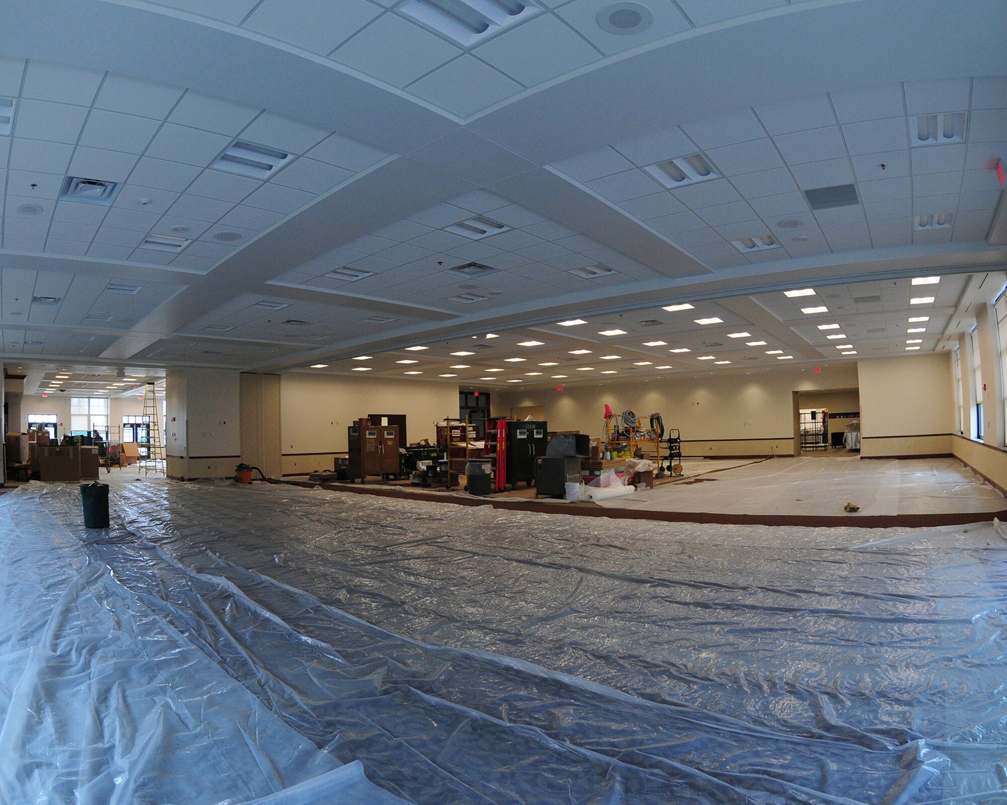 Construction work is nearly done on the Community Activities Center (CAC) on the Niagara Falls Air Reserve Station, N.Y.  The CAC will replace the old 1950s era dining hall with a new, bigger modern facility.  The 18,000 square foot, $10.3 million project is slated to open in mid August. (U.S. Air Force Reserve Photo by Peter Borys)