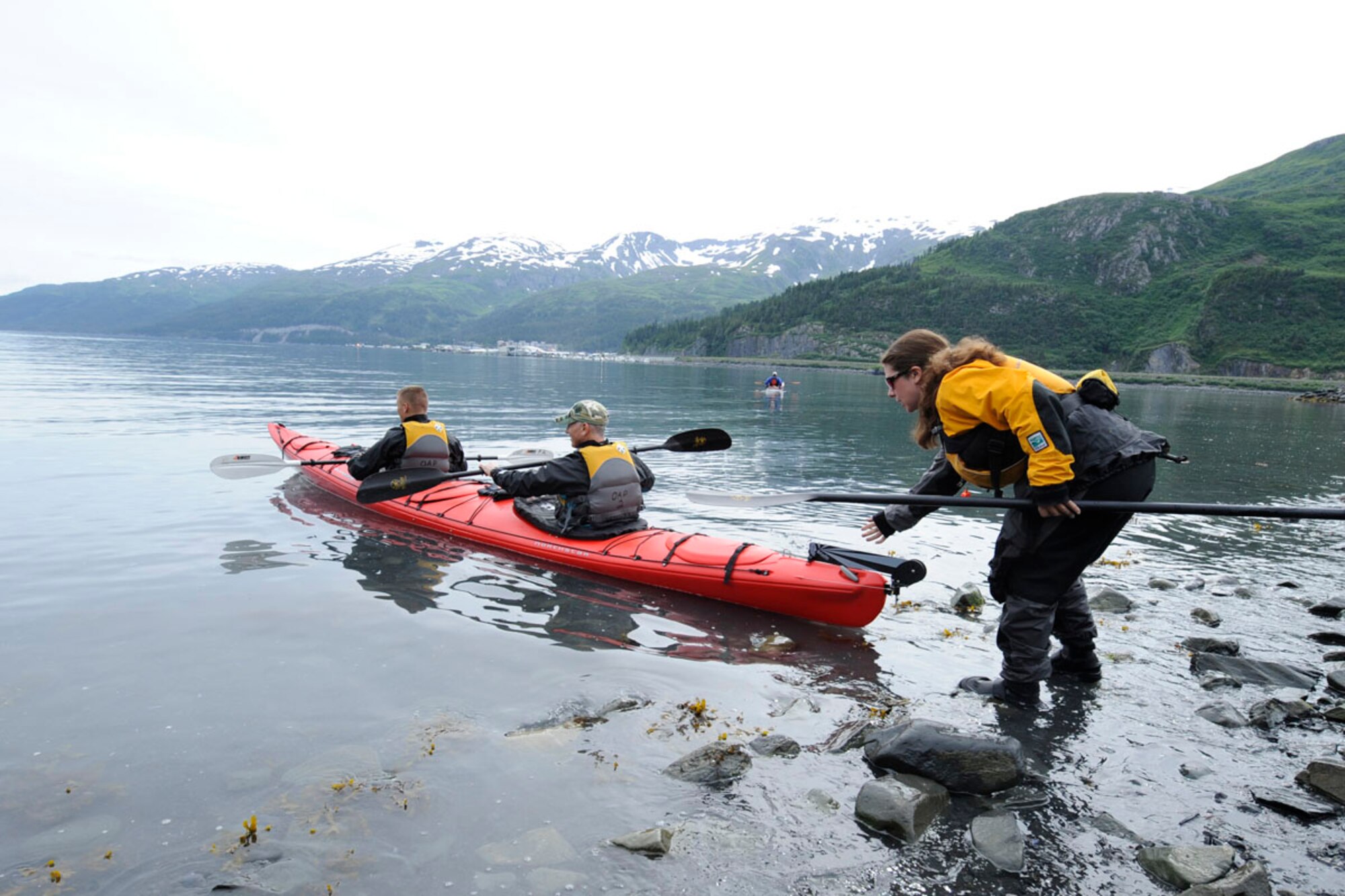 Service members put out to sea in Prince William Sound. The kayak trip was organized by JBER’s Outdoor Adventure Program, which offers the trip each Sunday. (U.S. Air Force photo/Steve White)