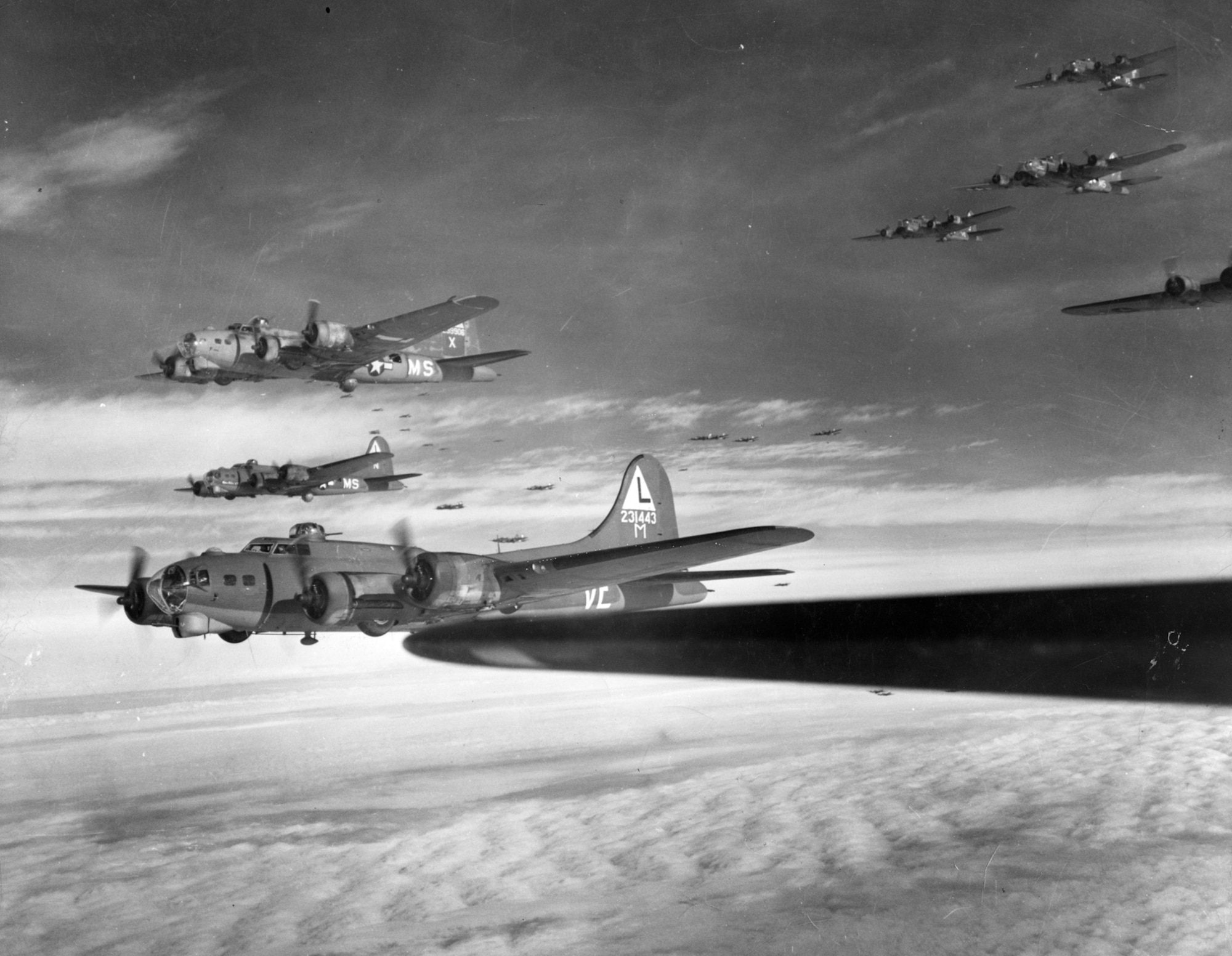 AAF heavy bombers during World War II. (U.S. Air Force photo)