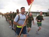 Master Sgt. Gerry Ventura, Air Force Inspection Agency security forces inspector, received the Director’s Physical Fitness Award June 8 when he graduated from the U.S. Marine Corps Senior NCO Academy at Camp Hansen, Okinawa. Ventura was the lone Airman among Marines while attending the U.S. Marine Corps Senior NCO Academy. (courtesy photo)
