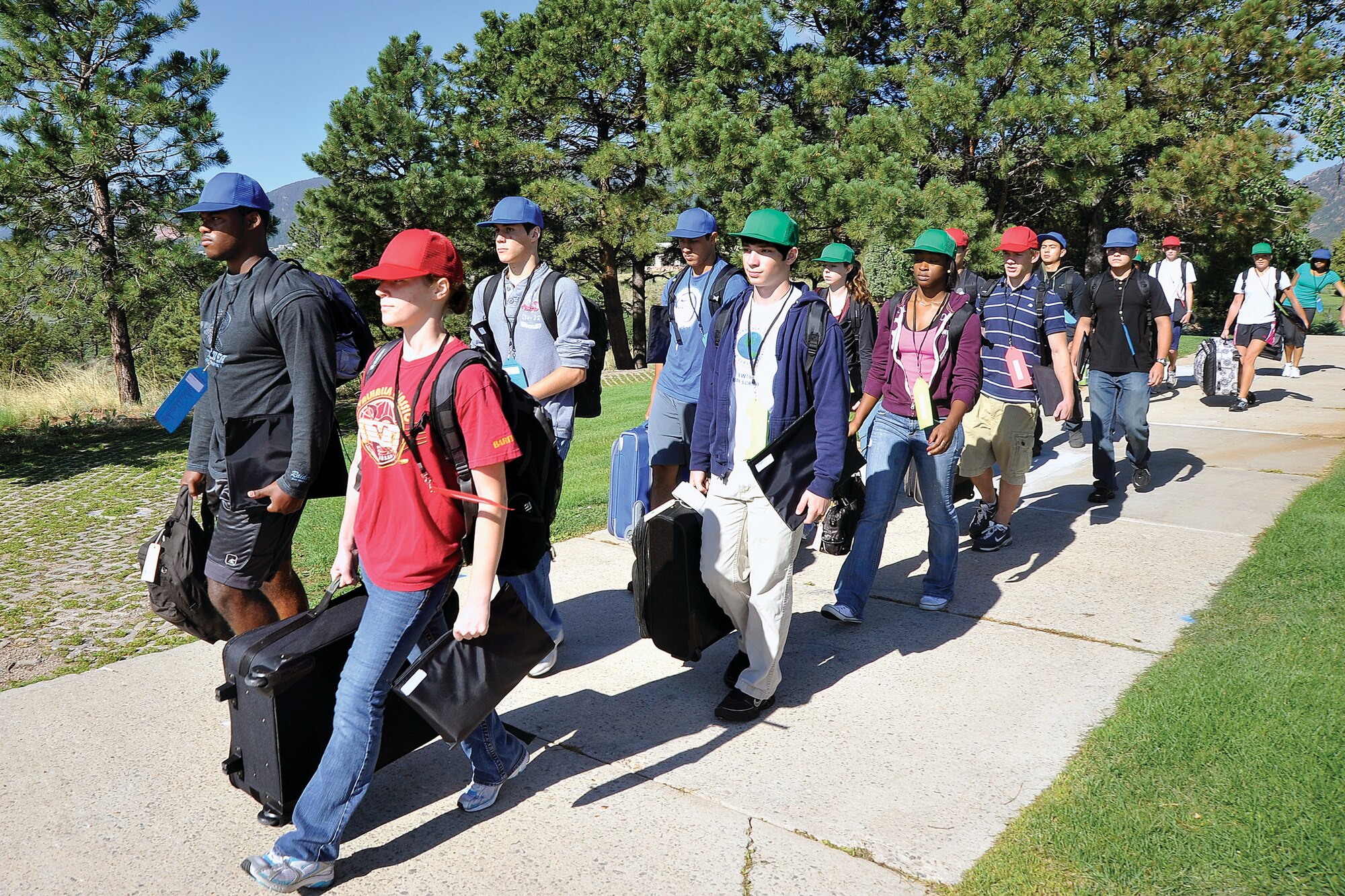Cadet candidates start down the path to their future during inprocessing at the U.S. Air Force Academy Preparatory School July 13. (U.S. Air Force Photo/Megan Davis)