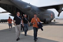 Twenty four civilian employers of 302nd Airlift Wing Air Force Reservists visited Peterson Air Force Base June 3 to learn more about the Wing's mission and to experience "a day in the life of a Reservist." Employers took part in briefings, a mock mobility line and a C-130 orientation flight as this year's Employer Appreciation Day. (U.S. Air Force photo/Capt. Jody Ritchie)