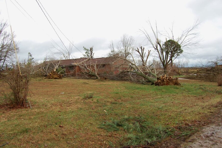 Tornado damage to property shared by Brad McClure and his parents was part of what brought the community together to help them and others impacted by area storms earlier this year. (Photo provided).