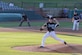 Baysox pitcher Zach Britton lobs the ball at a batter during the Andrews Night at the Bowie Baysox July 15.  The Baysox held an appreciation night for Team Andrews members and their families. (U.S. Air Force Photo by Senior Airman Torey Griffith)