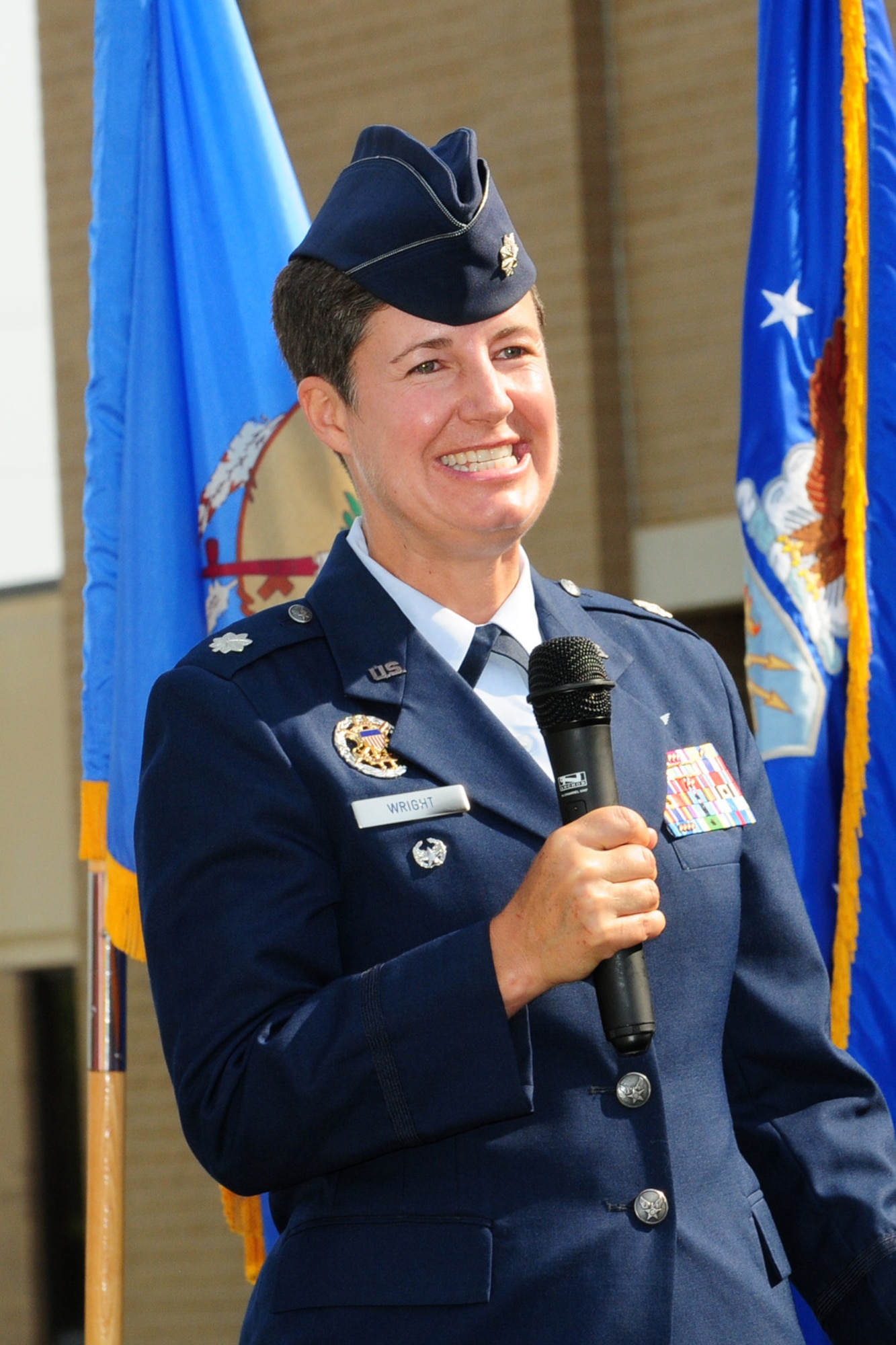 Lt. Col. Cynthia Wright took command of the 38th Cyberspace Engineering Group here July 8. Colonel Wright succeeded Col. Christopher Cotts who took command of the 38th in 2009. (Air Force photo by Kelly White)