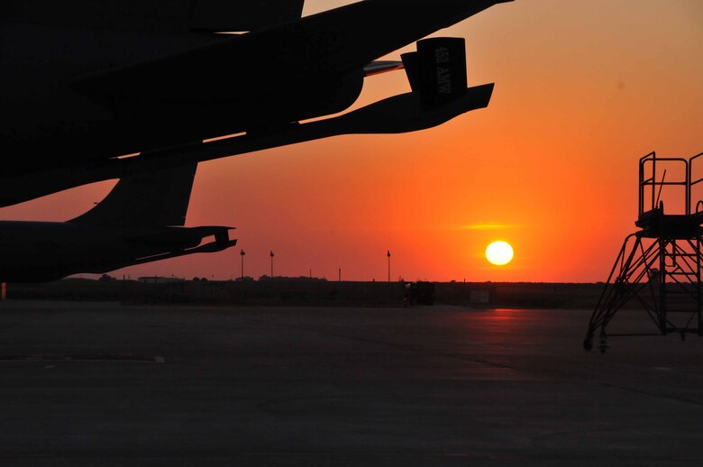 KC-135 Stratotankers sit ready for their next mission at the 313th Air Expeditionary Wing in Western Europe on July 15, 2011. (U.S. Air Force photo/Capt. John P. Capra)