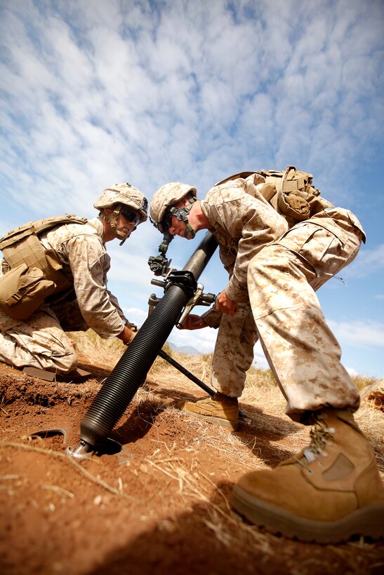 U.S. Marine Pfcs. Zachary T. Bear, left, and Steven M. Brant, right ...