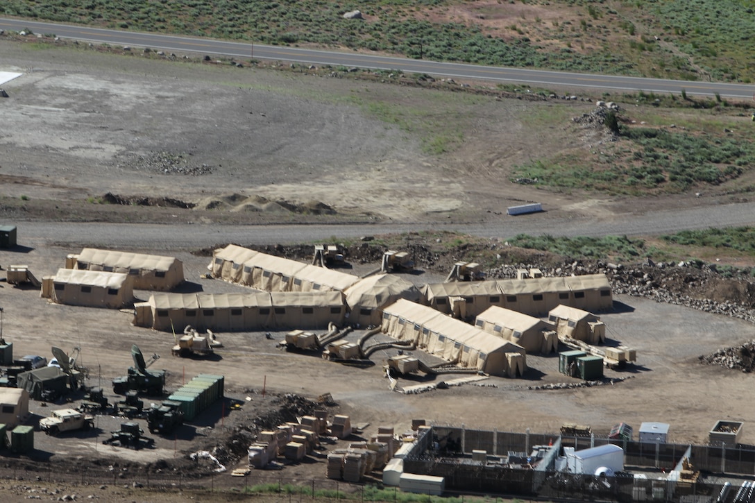 An aerial view of the Combat Operations Center for the command element of Operation Javelin Thrust.