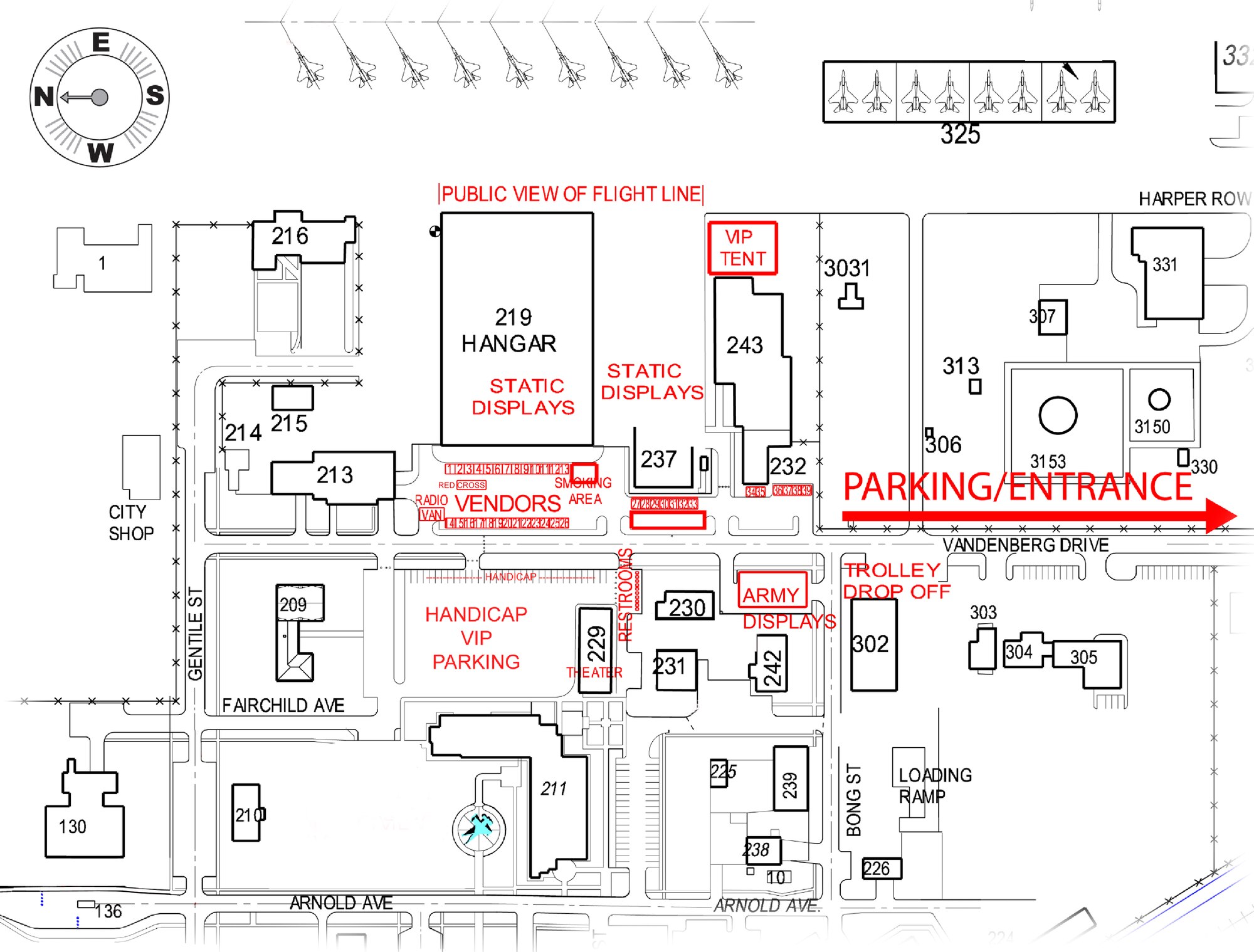 Here is the event map for the Open House July 23, 2011 at Kingsley Field, Klamath Falls, Ore.