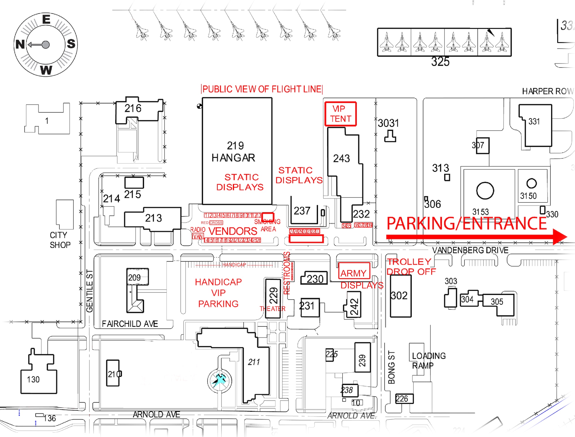 Here is the event map for the Open House July 23, 2011 at Kingsley Field, Klamath Falls, Ore.