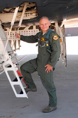 WHITEMAN AIR FORCE BASE, Mo. - Lt. Gen. James M. Kowalski, Air Force Global Strike Command commander, received an orientation flight in a B-2 Spirit here July 18. Brig. Gen. Scott Vander Hamm, 509th Bomb Wing commander, said the general would leave Whiteman with "personal experience in the B-2 bomber, joining a small group of pilots who have spent time in the air with this amazing aircraft." (U.S. Air Force photo by Senior Airman Alexandra M. Boutte) (RELEASED)