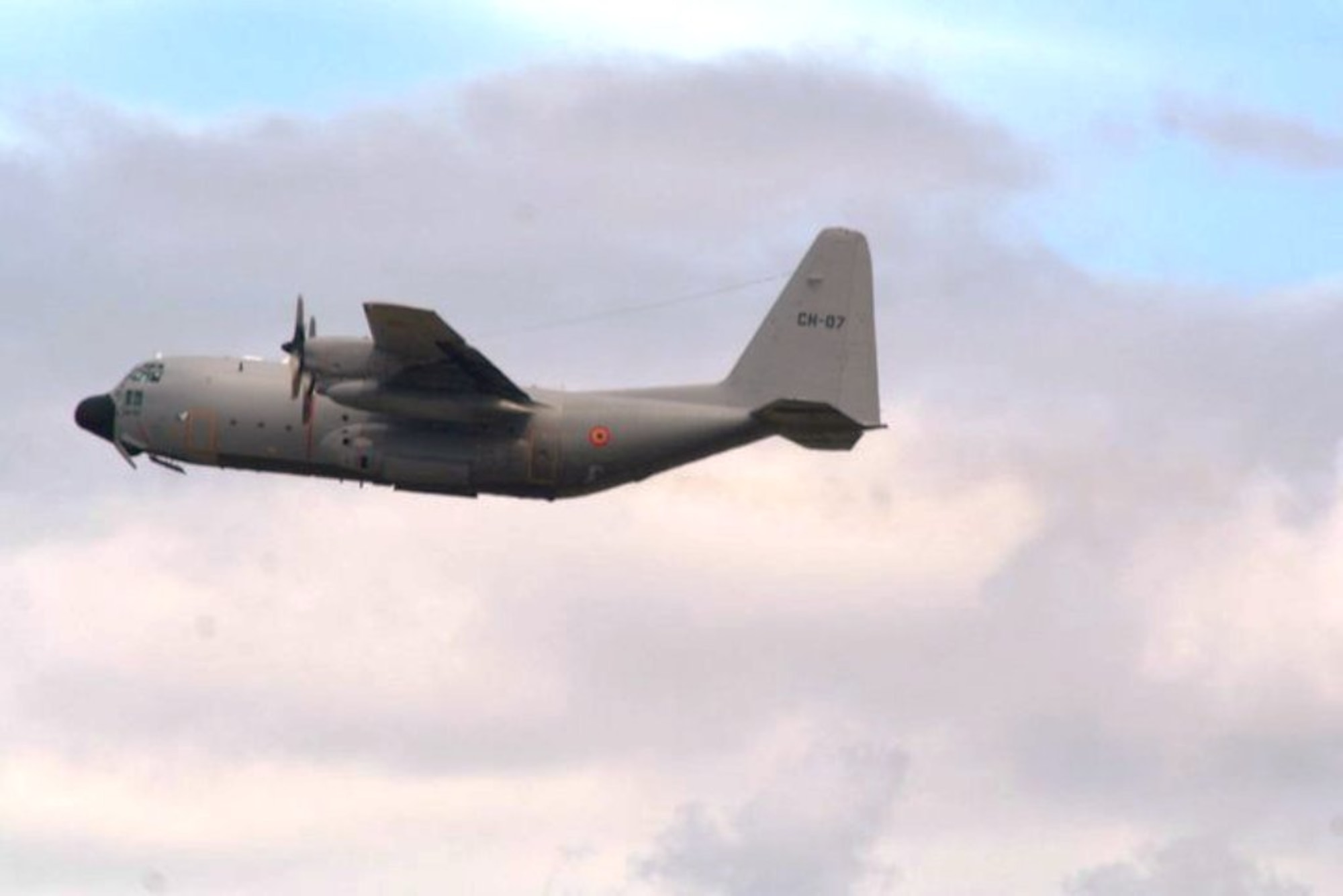 A Belgium air force C-130 takes off from McChord Field, Joint Base Lewis-McChord, Wash., on July 20, 2011, as part of preparations for Air Mobility Rodeo 2011. Rodeo, sponsored by the Air Mobility Command, is the Mobility Air Force's (MAF) readiness competition. This competition focuses on improving worldwide air mobility forces' professional core abilities. More than 150 teams and 3,000 people from the Air Force, and Air Force Reserve, as well as allied nations, participated in the 2011 competition. (U.S. Air Force Photo/Master Sgt. Scott T. Sturkol) 

