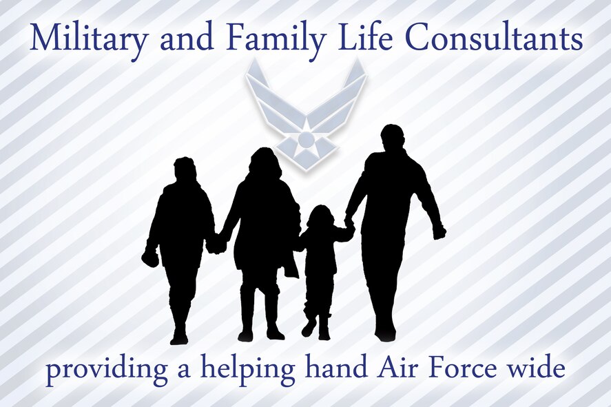 The Military and Family Life Consultant (MFLC) program provides support and assistance to Service members, military family members and civilian personnel who are having trouble coping with concerns and issues of daily life. MFLCs are licensed psychologists who can meet you at any public place and offer reprisal-free services. For information on the MFLC program, contact the Airman and Family Readiness Center. (U.S. Air Force illustration by Staff Sgt. Jamal D. Sutter/Released)