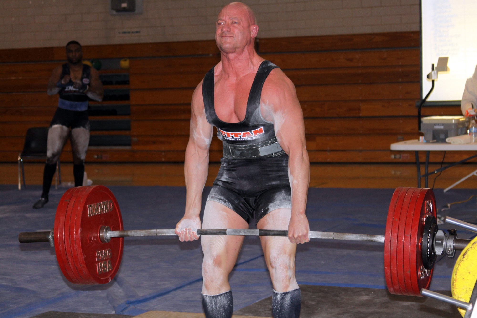 Senior Master Sgt. Troy Saunders sets a deadlift record of 633 pounds in the 198 pound class at an American Raw Masters competition.  At the 2011 Raw World Powerlifting Championships, he lifted a record 1,492 pounds.  Saunders holds 21 military national weightlifting records and eight American powerlifting records.  A chief master sergeant select, he is the vehicle fleet manager for Air Mobility Command and is stationed at Scott Air Force Base, Ill.  (Courtesy Photo)