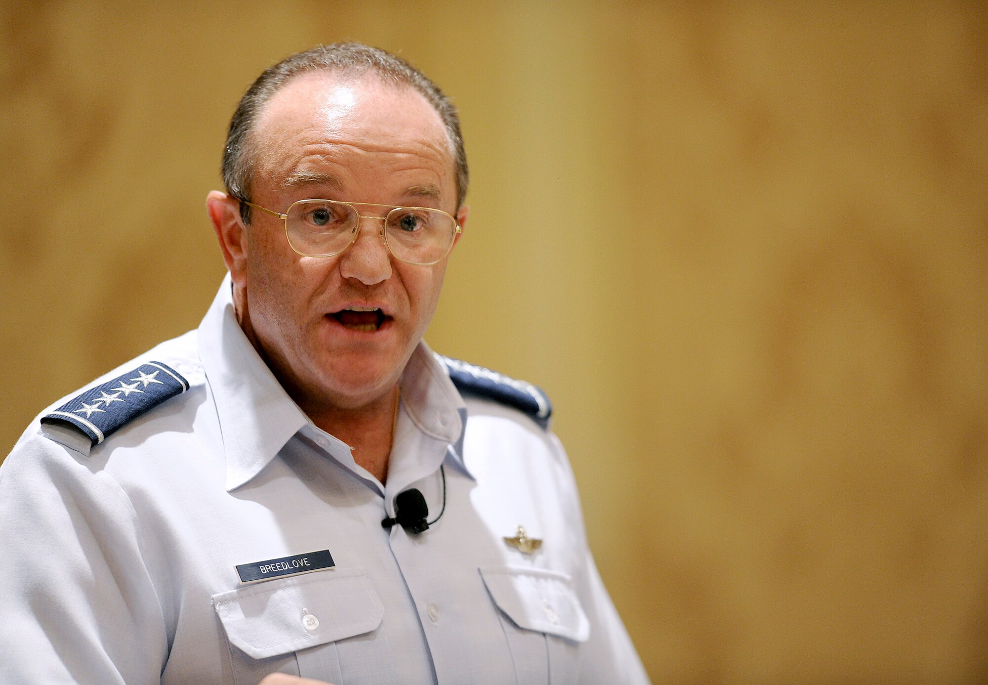 Air Force Vice Chief of Staff Gen. Phil Breedlove gives a presentation on Air Force future operating concepts and Air-Sea Battle July 20, 2011, in Arlington, Va., at an event hosted by the Air Force Association's Mitchell Institute for Airpower Studies. The general also discussed the importance of the Air Force’s planned Long Range Strike family of systems. (U.S. Air Force photo/Scott M. Ash)