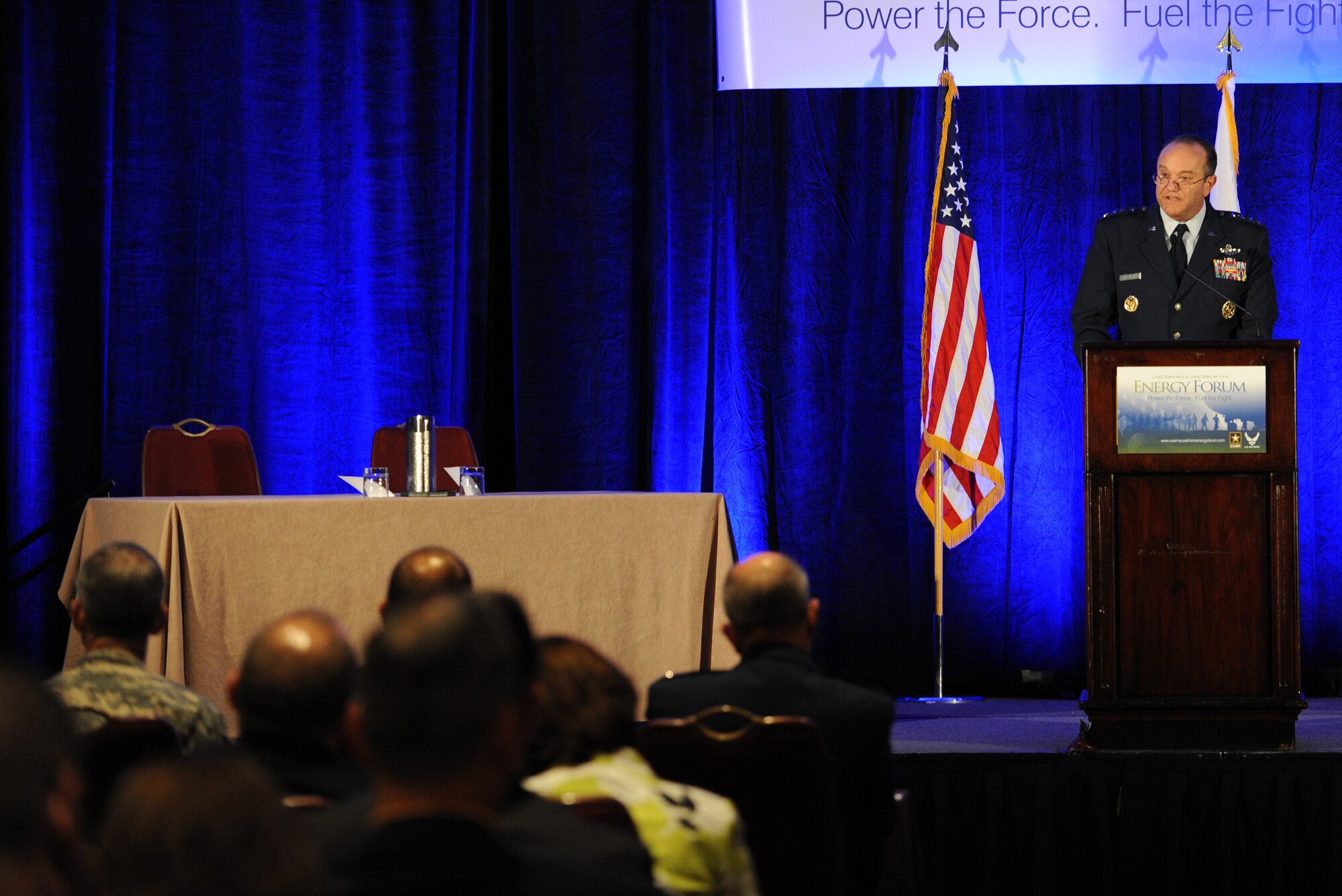 Air Force Vice Chief of Staff Gen. Phil Breedlove speaks on operational energy during the Army-Air Force Energy Forum July 20, 2011, in Arlington, Va. The forum provided an opportunity for attendees to hear the views of and interact with senior leadership from the Department of Defense, federal agencies, Congress and industry regarding the strategic importance and future direction of Army and Air Force energy.  (U.S. Air Force photo/Staff Sgt. Tiffany Trojca)