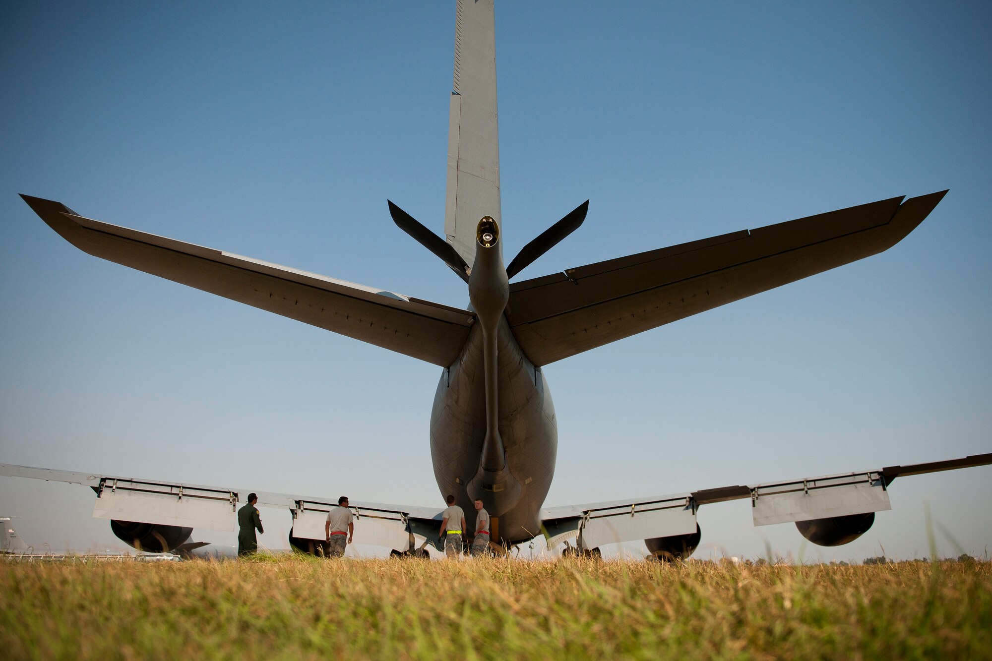 Aircrew and maintainers from the 90th Air Refueling Squadron prepare a KC-135R Stratotanker aircraft for a flight July 20, 2011, at Incirlik Air Base, Turkey. The 90th EARS, a total-force team consisting of nearly 100 active-duty, Reserve and Air National Guard Airmen, conducts air-to-air refuels to C-17 Globemaster IIIs and C-5 Galaxies coming in and out of the area of operations. (U.S. Air Force photo by Tech. Sgt. Michael B. Keller/Released)