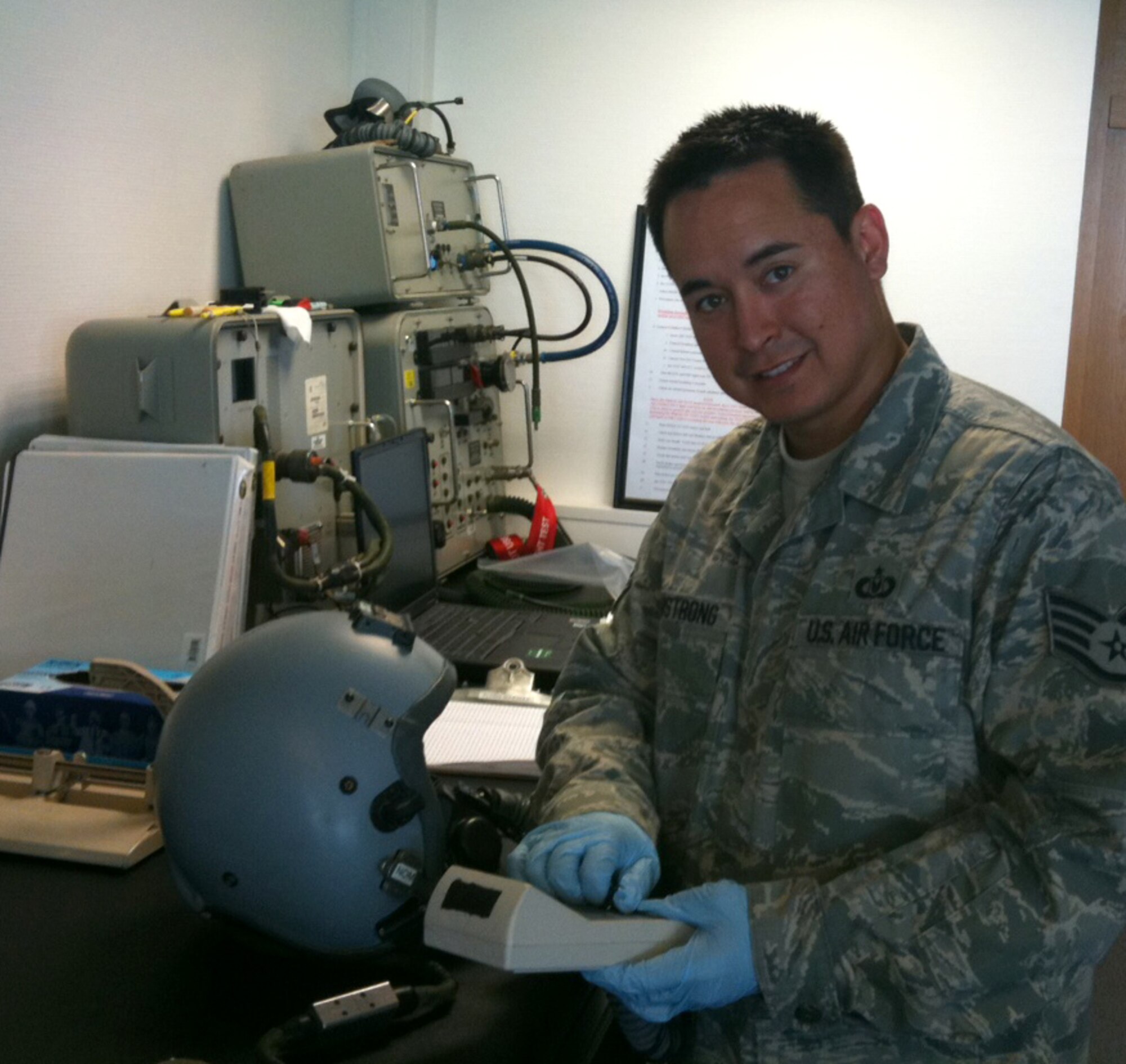SPANGDAHLEM AIR BASE, Germany – Staff Sgt. Ronald Armstrong, 52nd Operation Support Squadron Support aircrew flight equipment craftsman, is the Super Saber Performer for the week of July 15-22. (U.S. Air Force courtesy photo)