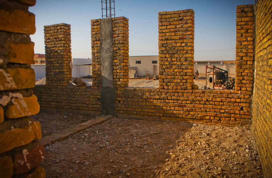 A classroom inside the Sangin High School waits to be completed.  The eight-classroom school is scheduled to be completed within two months and teachers will be able to educate more than 200 students throughout the school day.