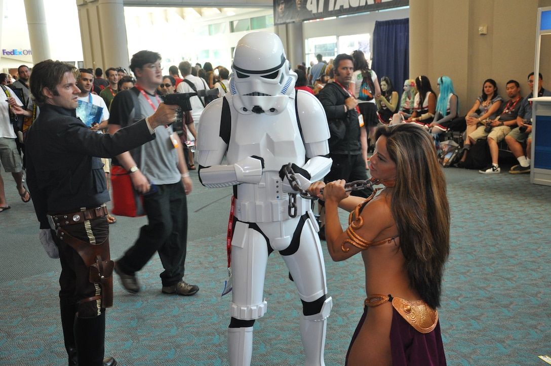 Members of the Single Marine Program from Marine Corps Logistics Base Barstow, Calif., got to see some real characters at Comic-Con 2011 in San Diego.