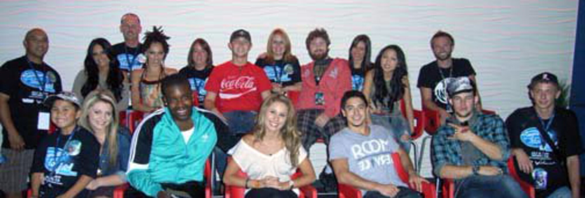 The U.S. Air Force Reserve GetOneNow program is the reason these March Air Reserve Base reservists and their guests attended the 2011 American Idol Live Tour July 16th in Ontario, Calif. The VIP concert tickets included the meet and greet with the idols. (U.S. Air Force photo/Linda Welz)