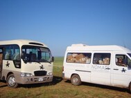 In support of the first Operation Pacific Angel in Mongolia, locally purchased pharmaceuticals are fully-loaded in a van headed for a clinic in Tsenkhermandal village in Hentii province, Mongolia. A joint and combined team of 130 Mongolian, U.S., and Sri Lankan military medical providers, engineers, and support staff, along with Project Hope and interpreters, are providing health screenings, veterinary, and engineering projects in Tsenkermandal, Delgerkhaan, and Jargaltkhaan remote villages and in Ondorkhaan city from July 18-23, 2011. Pacific Angels cultivate bonds and foster goodwill between the U.S. and Asian-Pacific countries through capacity-building in humanitarian assistance.  In its fourth year, Pacific Angels are planned and executed by at 13th Air Force at Joint Base Pearl Harbor-Hickam, Hawaii. (Air Force photo/Lt. Col. Tracey Saiki)