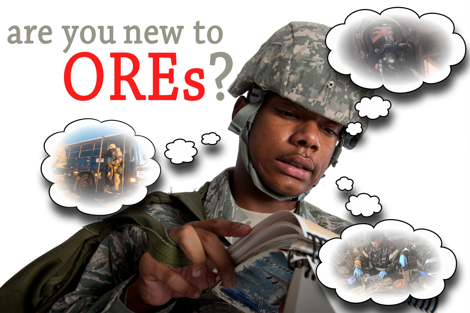 Moody is currently preparing for an operational readiness exercise scheduled for next month. For some, especially brand-new Airmen, this is a first-time experience. It’s important for veteran ORE participants to mentor those new Airmen and set them up for success this exercise season. It’s also equally as important to ask questions about exercise areas you aren’t familiar with to get the proper guidance you need. (U.S. Air Force illustration by Staff Sgt. Jamal D. Sutter/Released) 