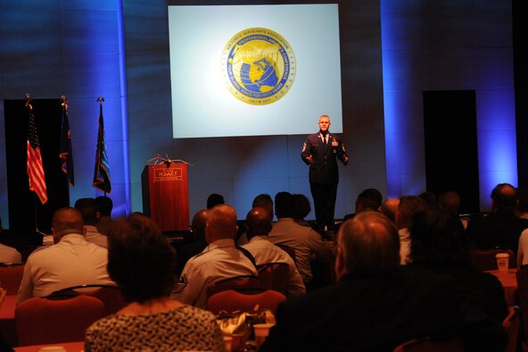Chief Master Sgt. of the Air Force James A. Roy speaks July 25, 2011, at the Air Force Sergeants Association's Professional Airmen's Conference in San Antonio. The event marked the 50th anniversary of the association. (U.S. Air Force photo/Staff Sgt. Vernon Young Jr.)
