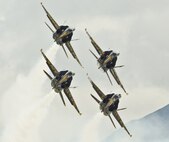 The Navy Blue Angels aerial demonstration team practice one of their precise  movements. The team will perform in the skies over Great Falls July 30-31. (Courtesy photo)